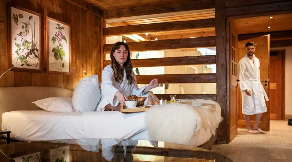 Suite de luxe de l'hôtel Hameau Albert 1er à Chamonix