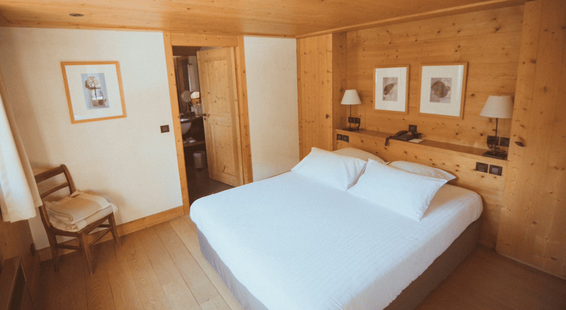 chambre et literie du chalet soli