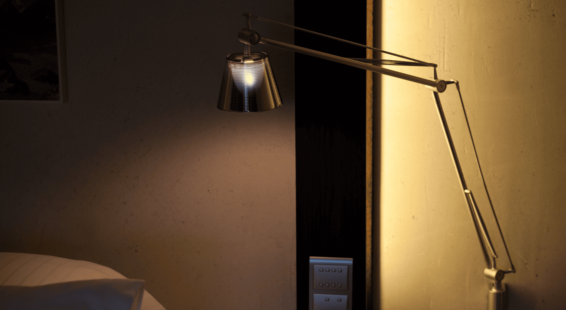 Lampe design de la chambre luxe sans cheminée à l'Albert 1er